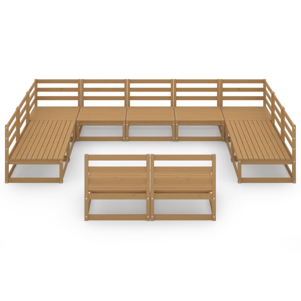 vidaXL Set Divani da Giardino 11 pz in Legno Massello di Pino