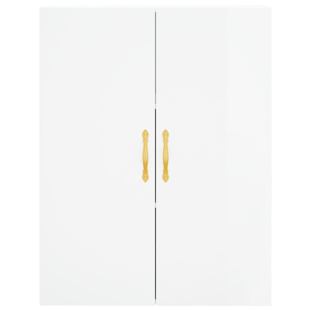 vidaXL Credenza Bianco Lucido 69,5x34x180 cm in Legno Multistrato