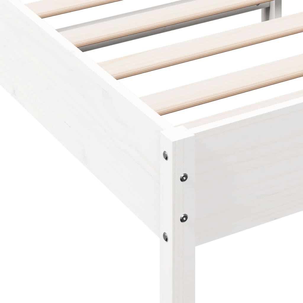 vidaXL Letto senza Materasso Bianco 75x190 in Legno Massello di Pino