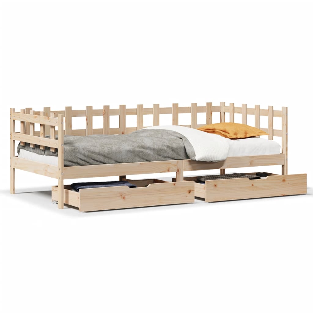 vidaXL Dormeuse con Cassetti 80x200 cm in Legno Massello di Pino