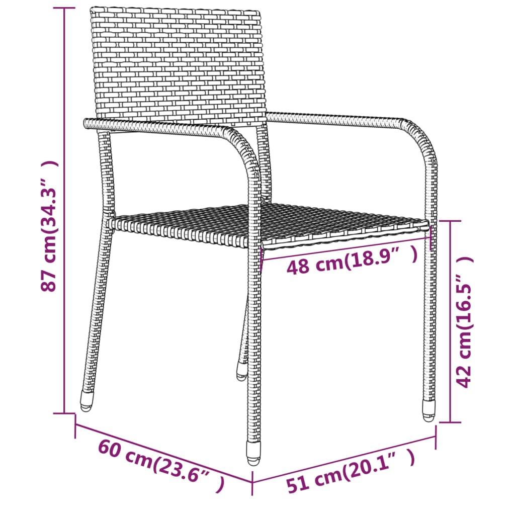 vidaXL Set Mobili da Pranzo da Giardino 5 pz Grigio