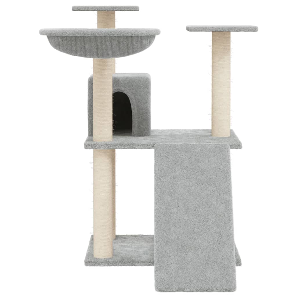 vidaXL Albero per Gatti con Tiragraffi in Sisal Grigio Chiaro 83 cm