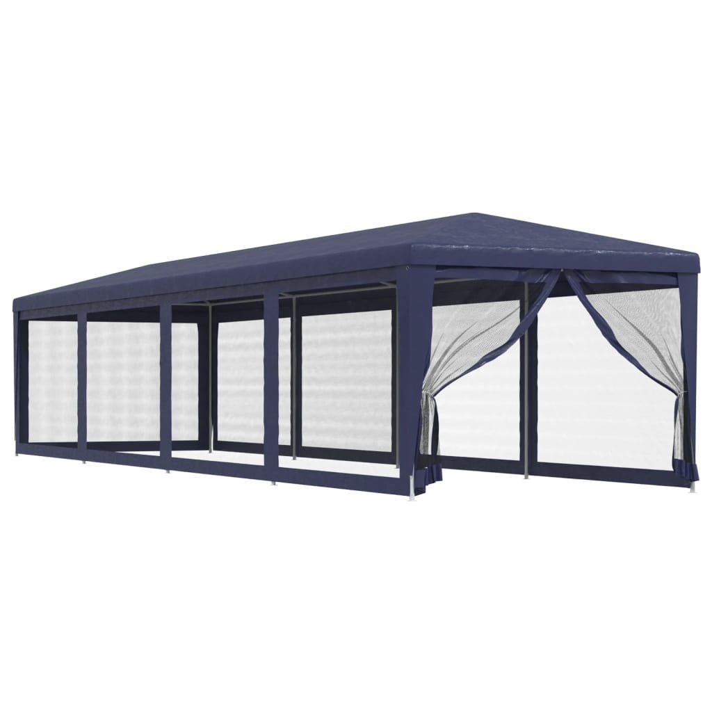 vidaXL Tenda per Feste con 10 Pareti Laterali in Rete Blu 3x12 m HDPE