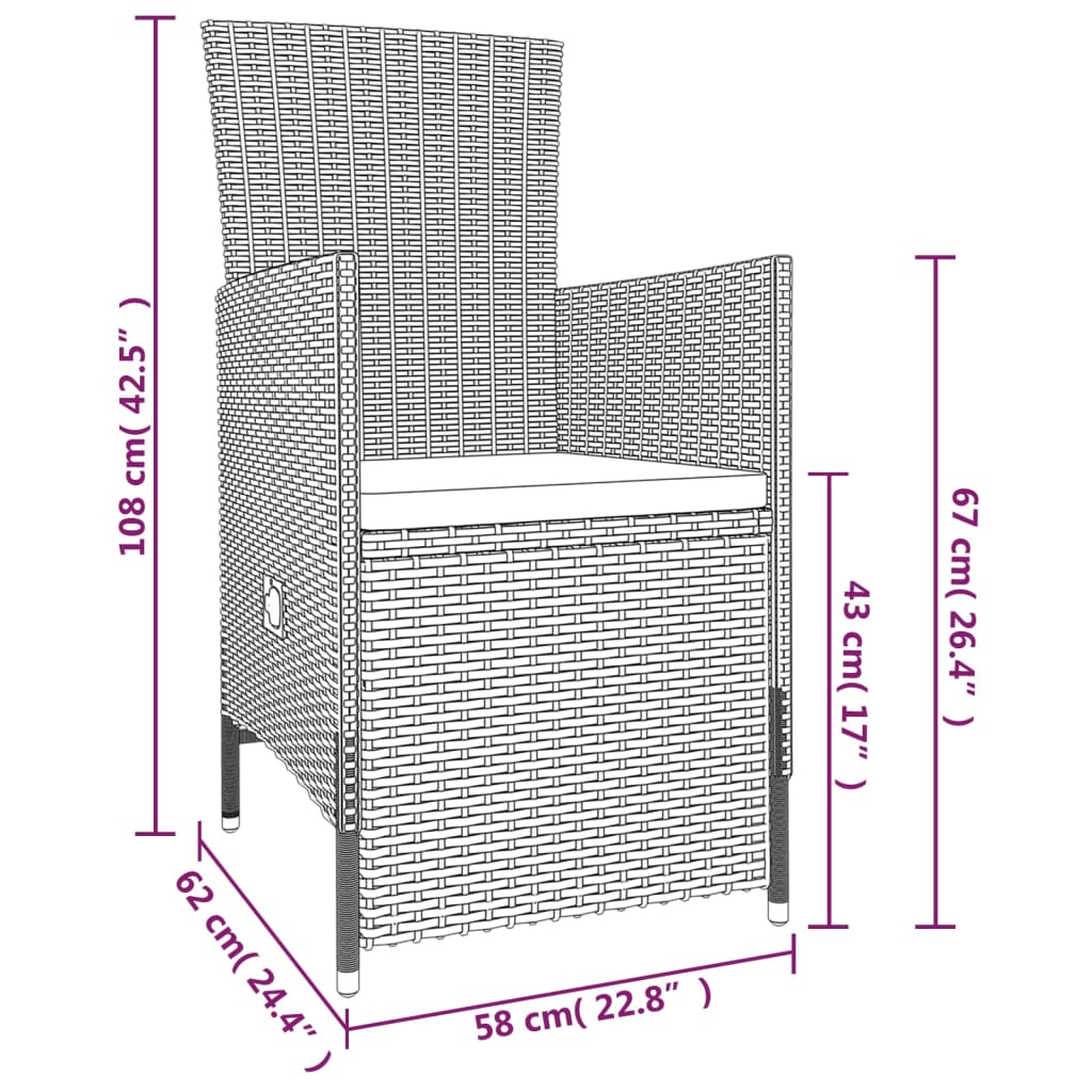 vidaXL Set da Pranzo da Giardino 9 pz con Cuscini Beige