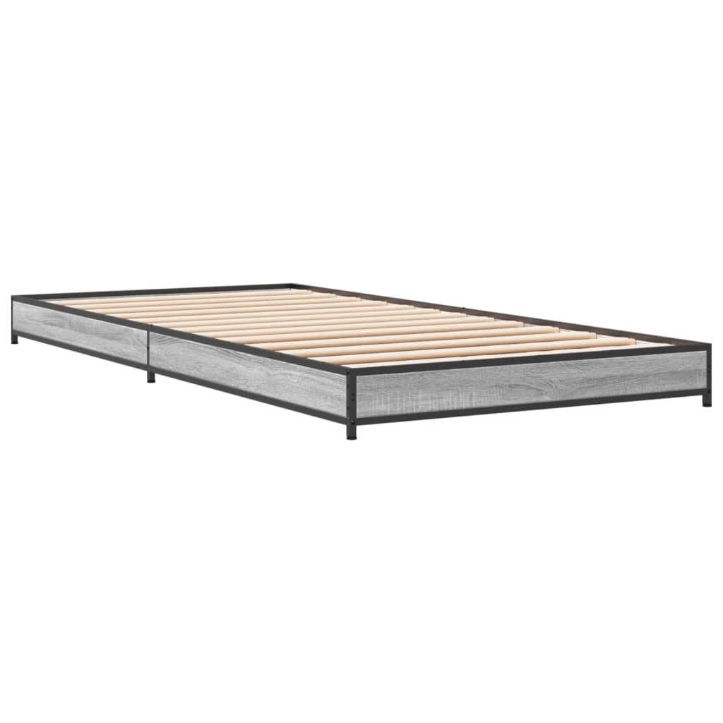 vidaXL Giroletto Grigio Sonoma 75x190cm in Legno Multistrato e Metallo