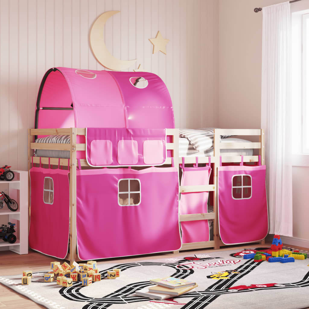 vidaXL Letto a Castello senza Materasso Rosa 90x190 cm Legno di Pino