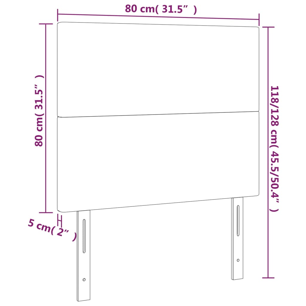 vidaXL Testiera a LED Grigio 80x5x118/128 cm in Similpelle