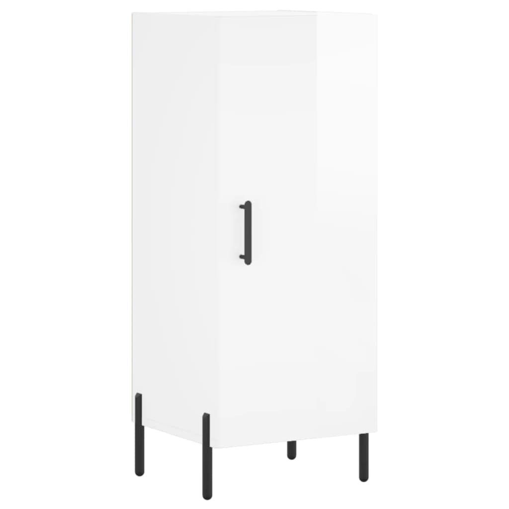 vidaXL Credenza 34,5x34x180 cm in Legno Multistrato Bianco Lucido