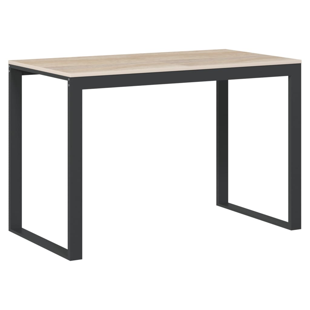 vidaXL Scrivania Computer Nera e Rovere 110x60x73 cm Legno Multistrato