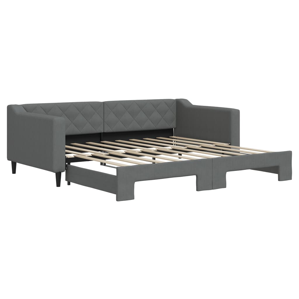 vidaXL Divano Letto con Letto Estraibile Grigio Scuro 90x190cm Tessuto