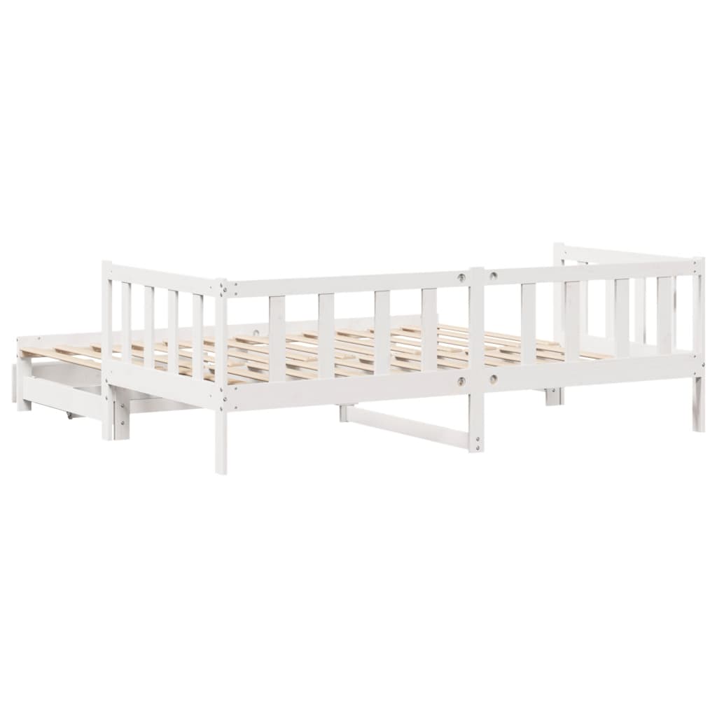 vidaXL Dormeuse Letto Estraibile e Cassetti Bianca 80x200cm Legno Pino