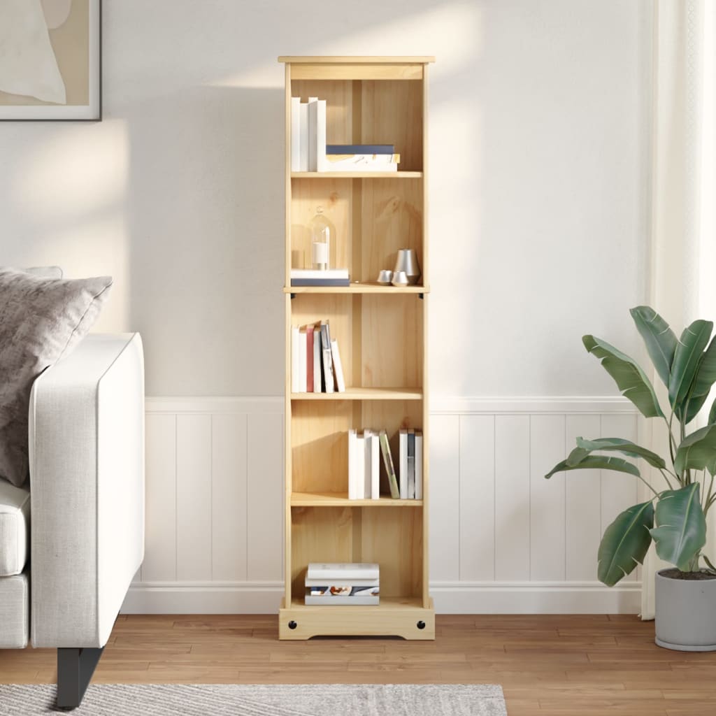 vidaXL Libreria Corona 46x20x170 cm in Legno Massello di Pino