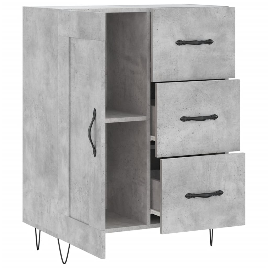 vidaXL Credenza Grigio Cemento 69,5x34x90 cm in Legno Multistrato