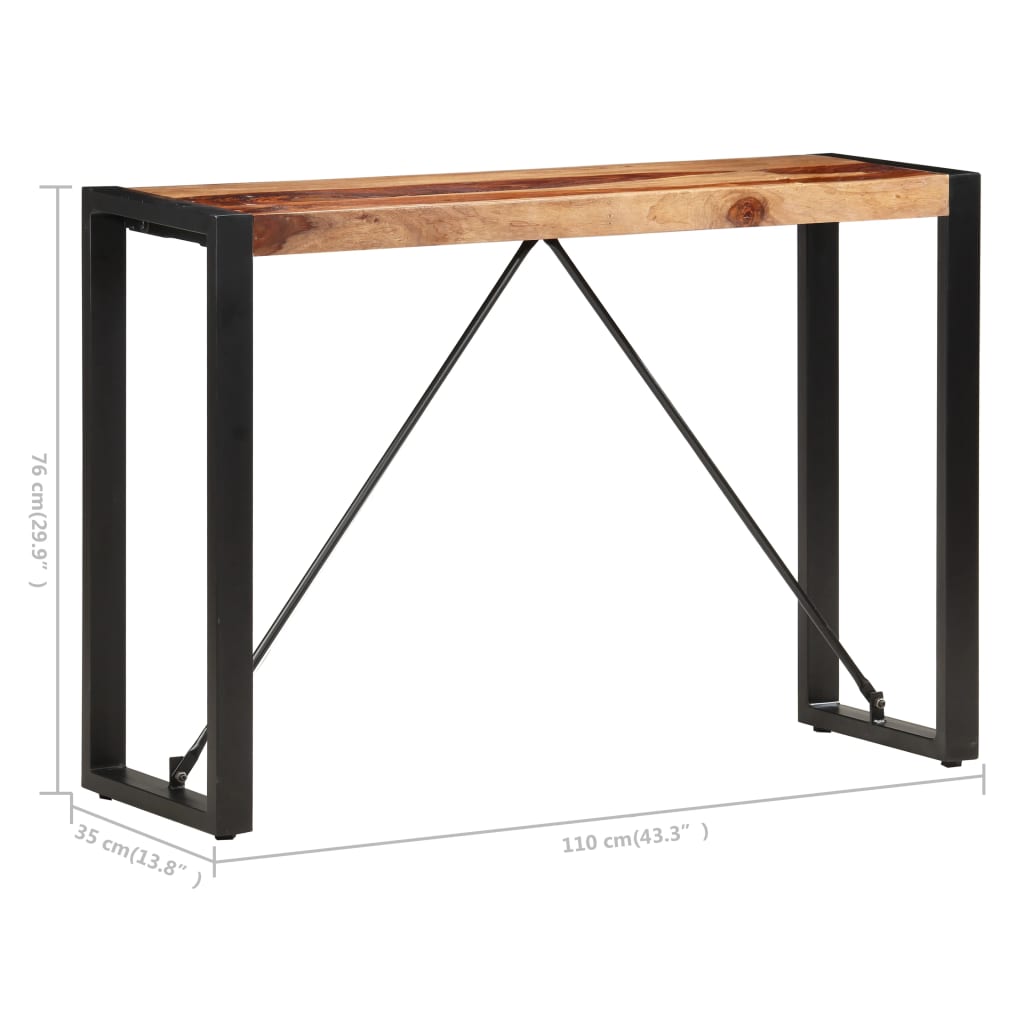 vidaXL Tavolo Consolle 110x35x76 cm in Legno Massello di Sheesham