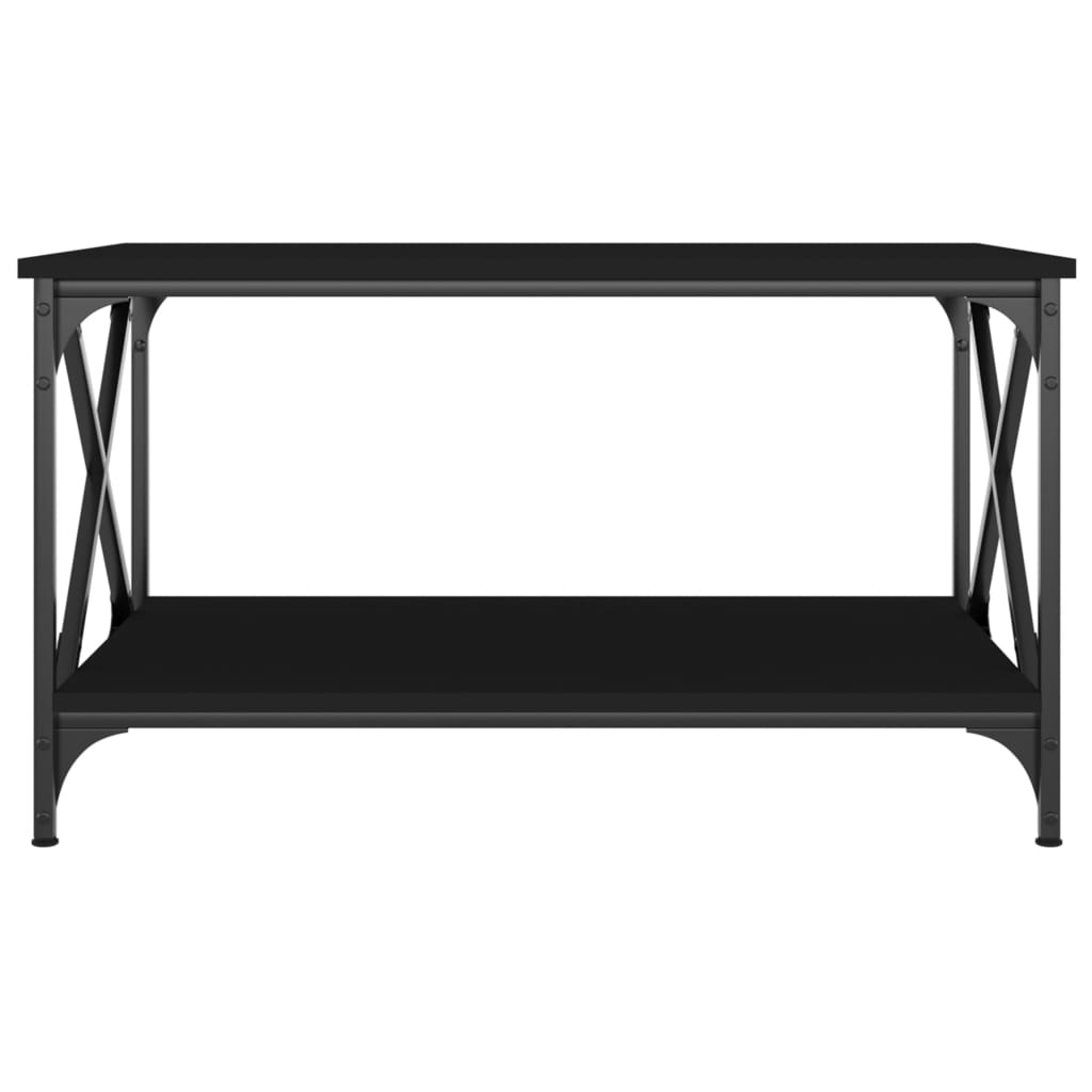 vidaXL Tavolino da Salotto Nero 80x50x45 cm Legno Multistrato e Ferro