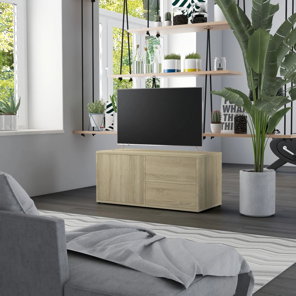 vidaXL Mobile Porta TV Rovere Sonoma 80x34x36 cm Legno Multistrato