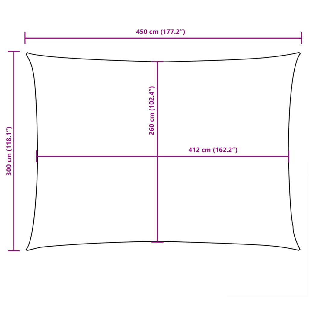 vidaXL Parasole a Vela Oxford Rettangolare 3x4,5 m Marrone