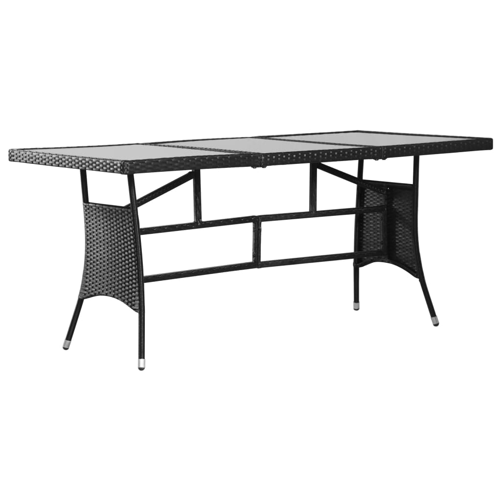 vidaXL Set da Pranzo da Giardino 9 pz in Polyrattan Nero