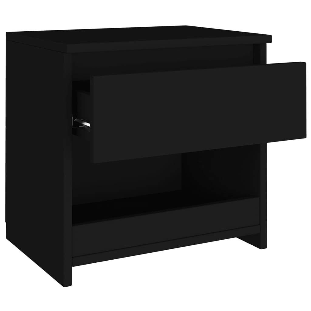 vidaXL Comodino Nero 40x30x39 cm in Legno Multistrato