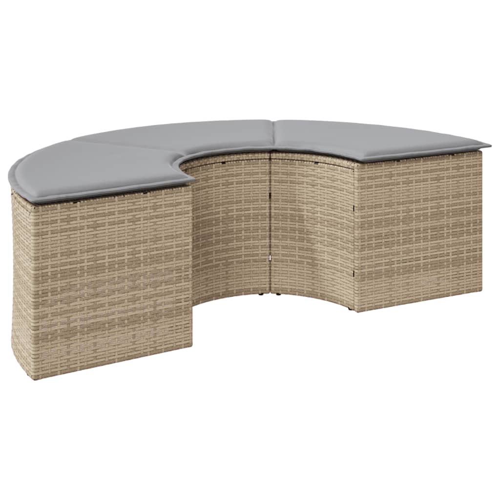 vidaXL Poggiapiedi da Giardino con Cuscino Beige in Polyrattan