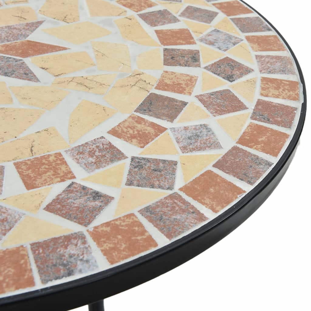 vidaXL Tavolino Bistrot con Mosaico Terracotta e Bianco Ceramica