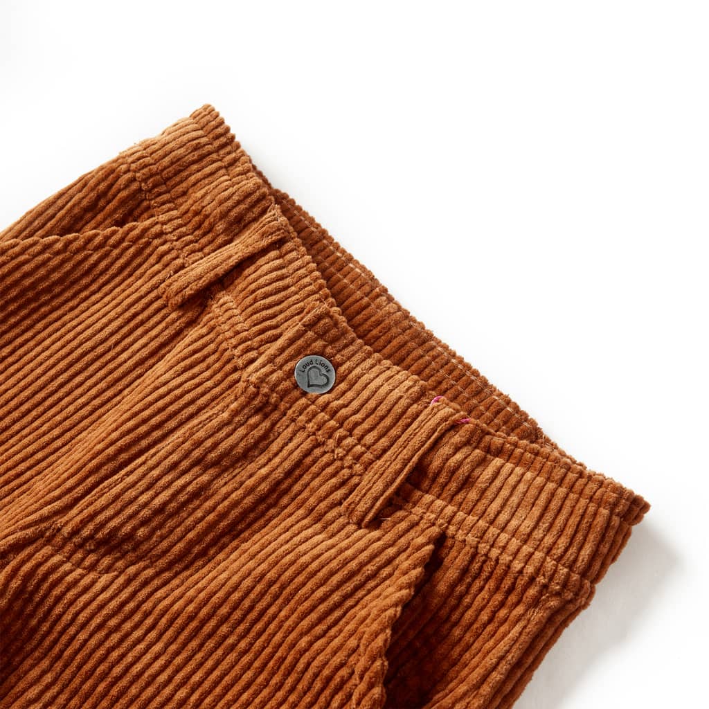 Pantaloni per Bambini in Velluto a Coste Cognac 128