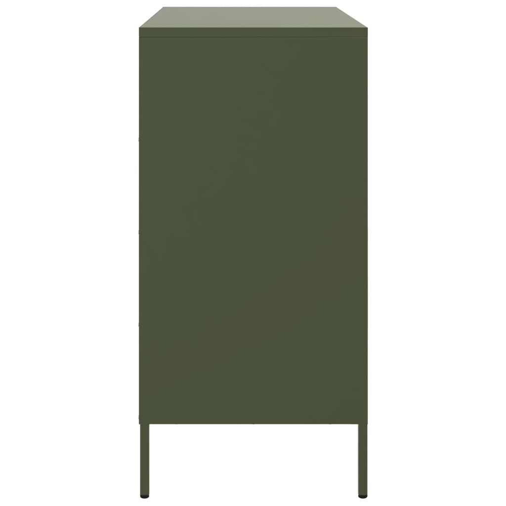 vidaXL Credenza Verde Oliva 68x39x79 cm in Acciaio