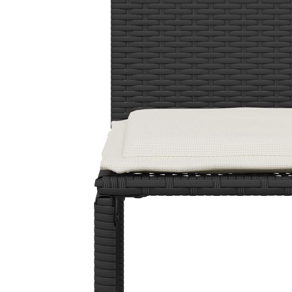 vidaXL Set da Pranzo da Giardino 7 pz Nero con Cuscini in Polyrattan