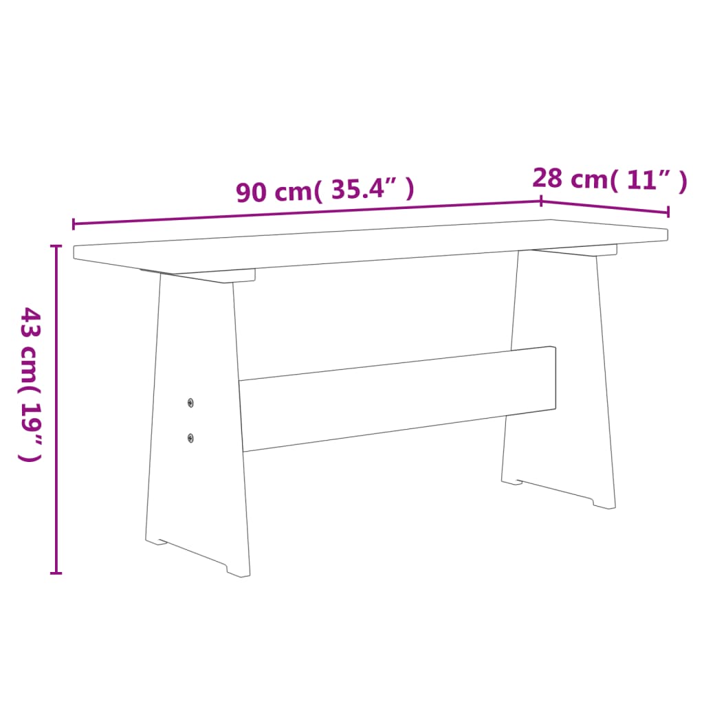 vidaXL Set da Pranzo 3pz REINE Marrone ambra in Legno Massello di Pino