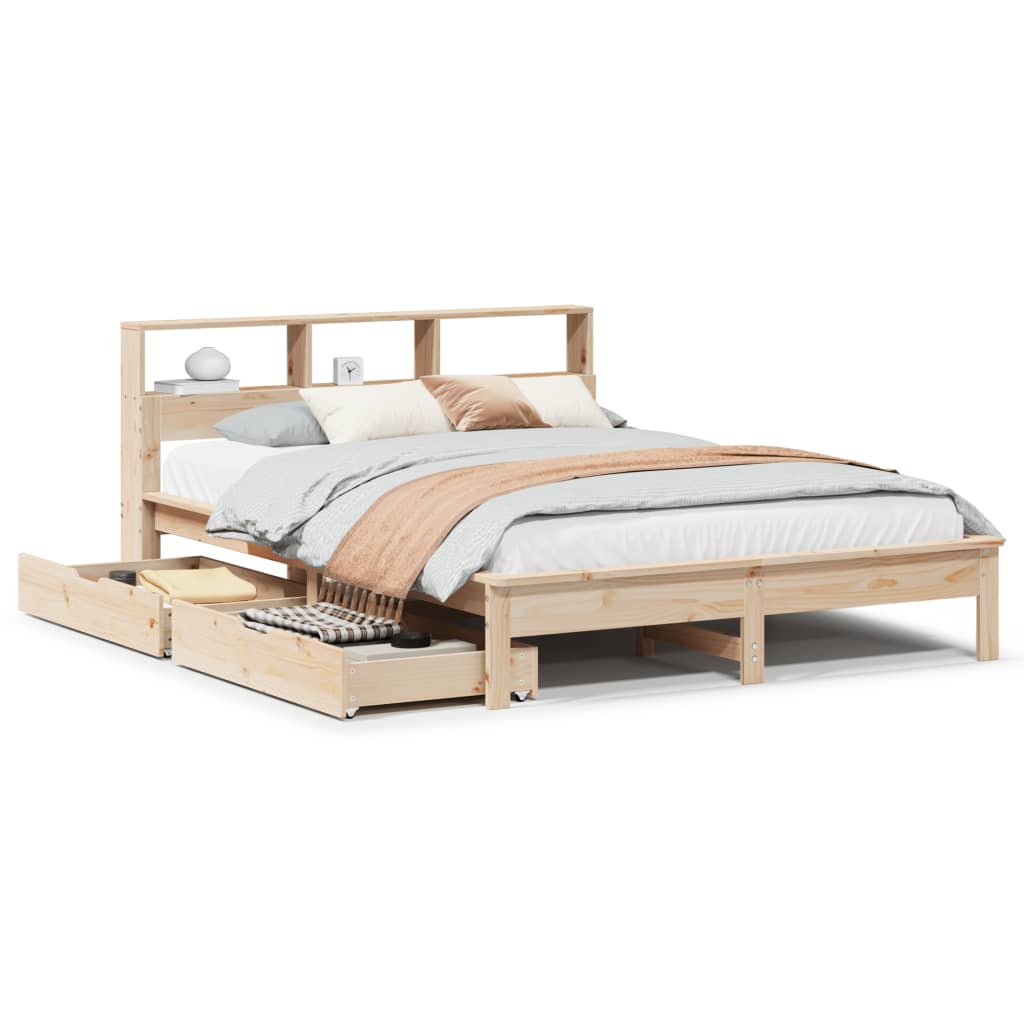 vidaXL Letto Libreria senza Materasso 140x190 cm in Legno di Pino