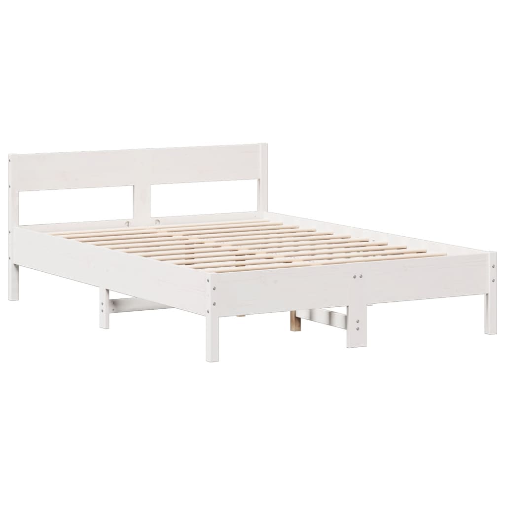 vidaXL Letto Libreria senza Materasso Bianco 120x190 cm Legno di Pino