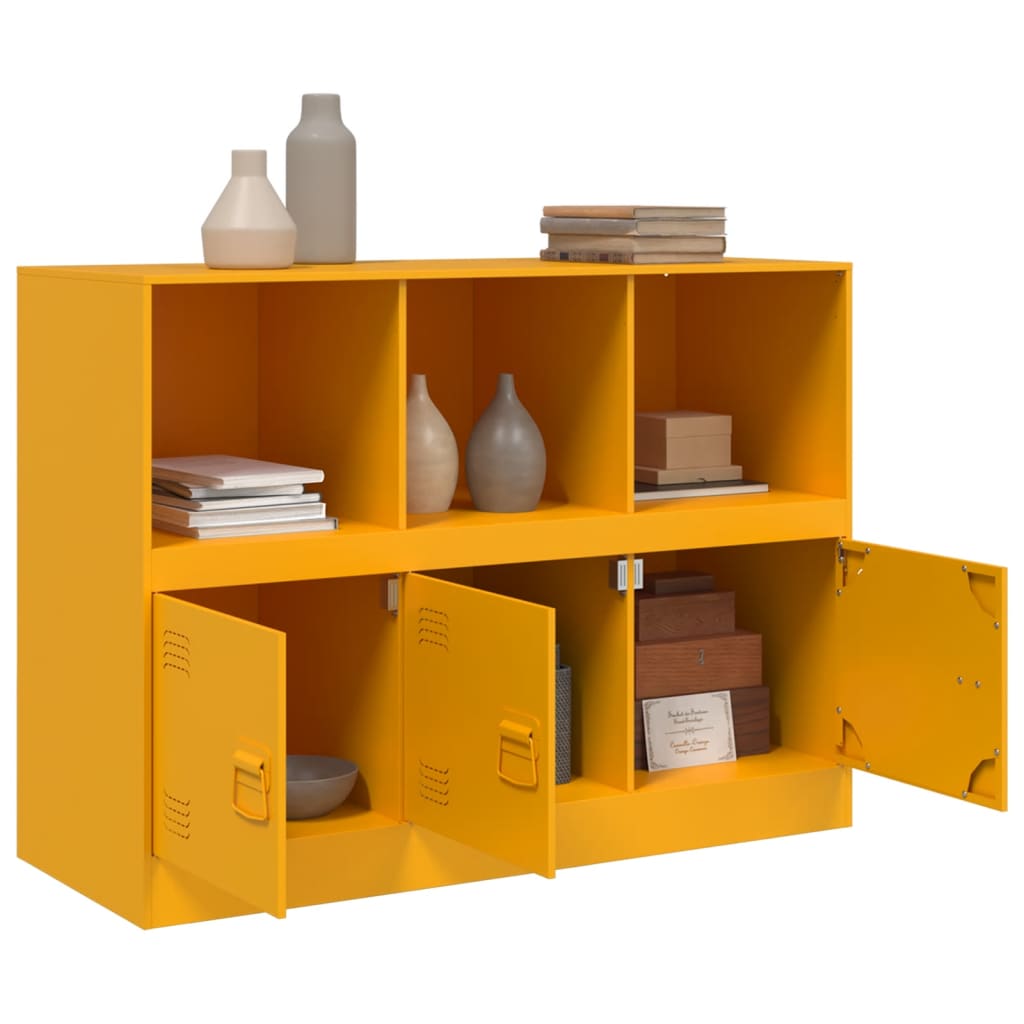 vidaXL Credenza Giallo Senape 99x39x73 cm in Acciaio