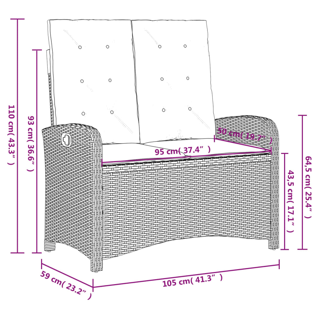 vidaXL Set da Pranzo da Giardino 4 pz con Cuscini Nero in Polyrattan