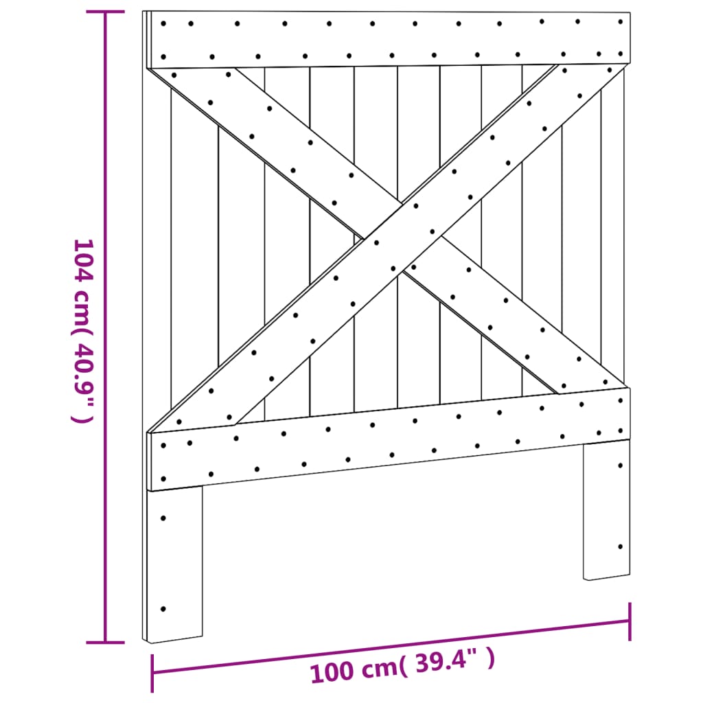 vidaXL Testiera 100x104 cm in Legno Massello di Pino