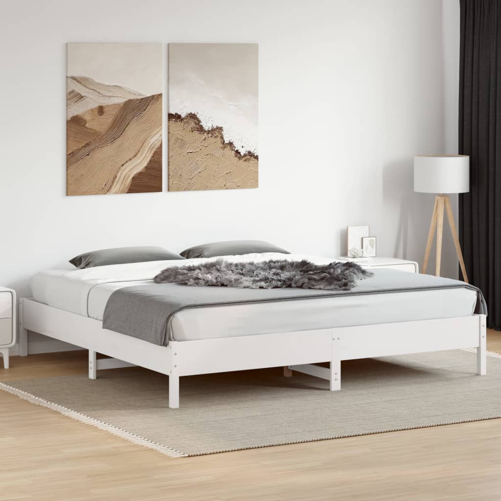 vidaXL Letto senza Materasso Bianco 180x200 cm Legno Massello di Pino