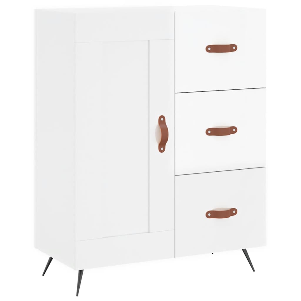 vidaXL Credenza Bianco Lucido 69,5x34x180 cm in Legno Multistrato