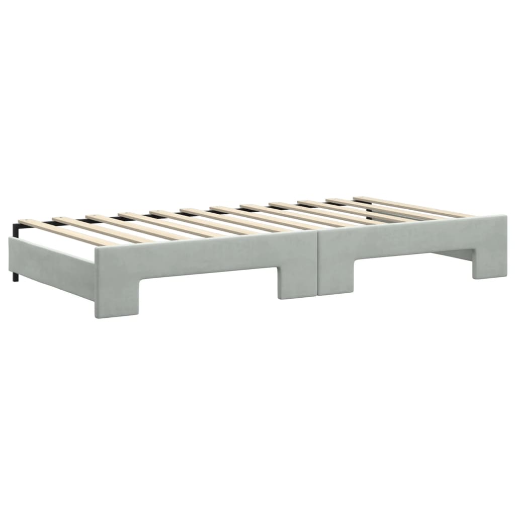 vidaXL Divano Letto Estraibile Cassetti Grigio Chiaro 100x200 Velluto