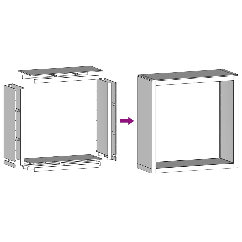 vidaXL Rastrelliera per Legna da Ardere Antracite 100x40x100cm Acciaio