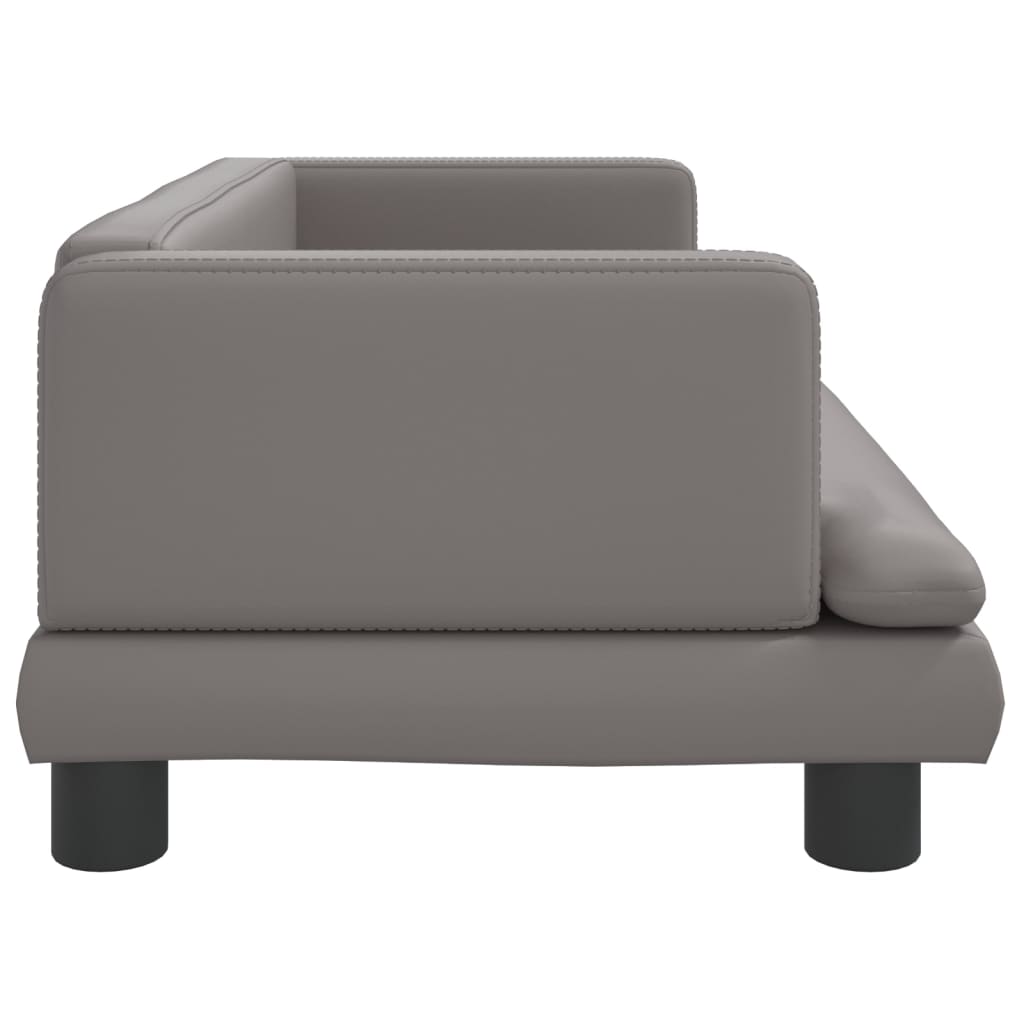 vidaXL Divano per Bambini Grigio 80x45x30 cm in Similpelle