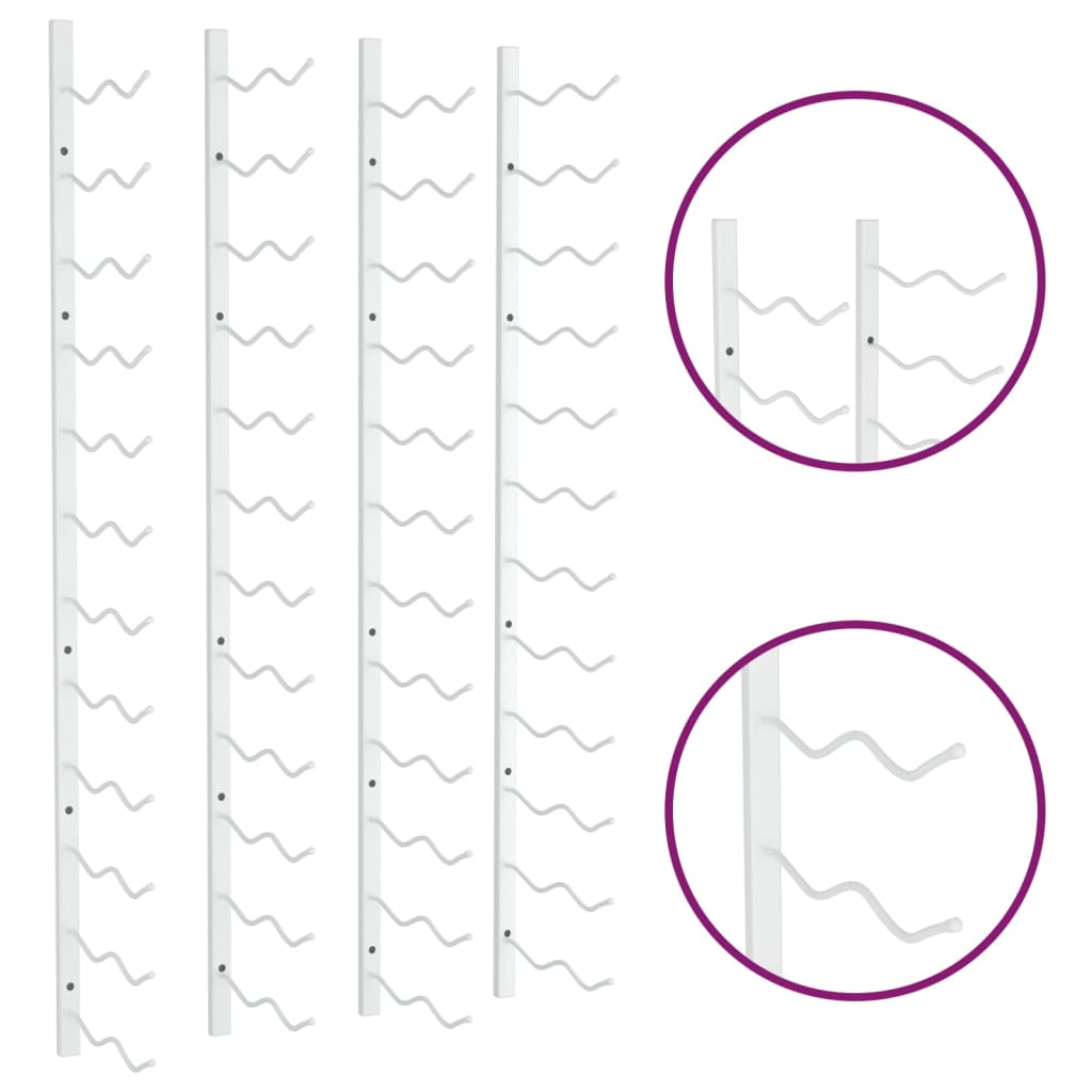 vidaXL Portavini da Parete per 24 Bottiglie 2 pz Bianchi in Ferro