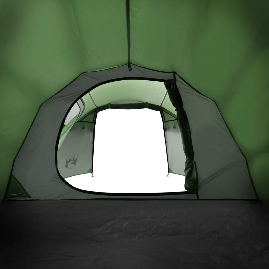 vidaXL Tenda da Campeggio a Tunnel per 3 Persone Verde Impermeabile
