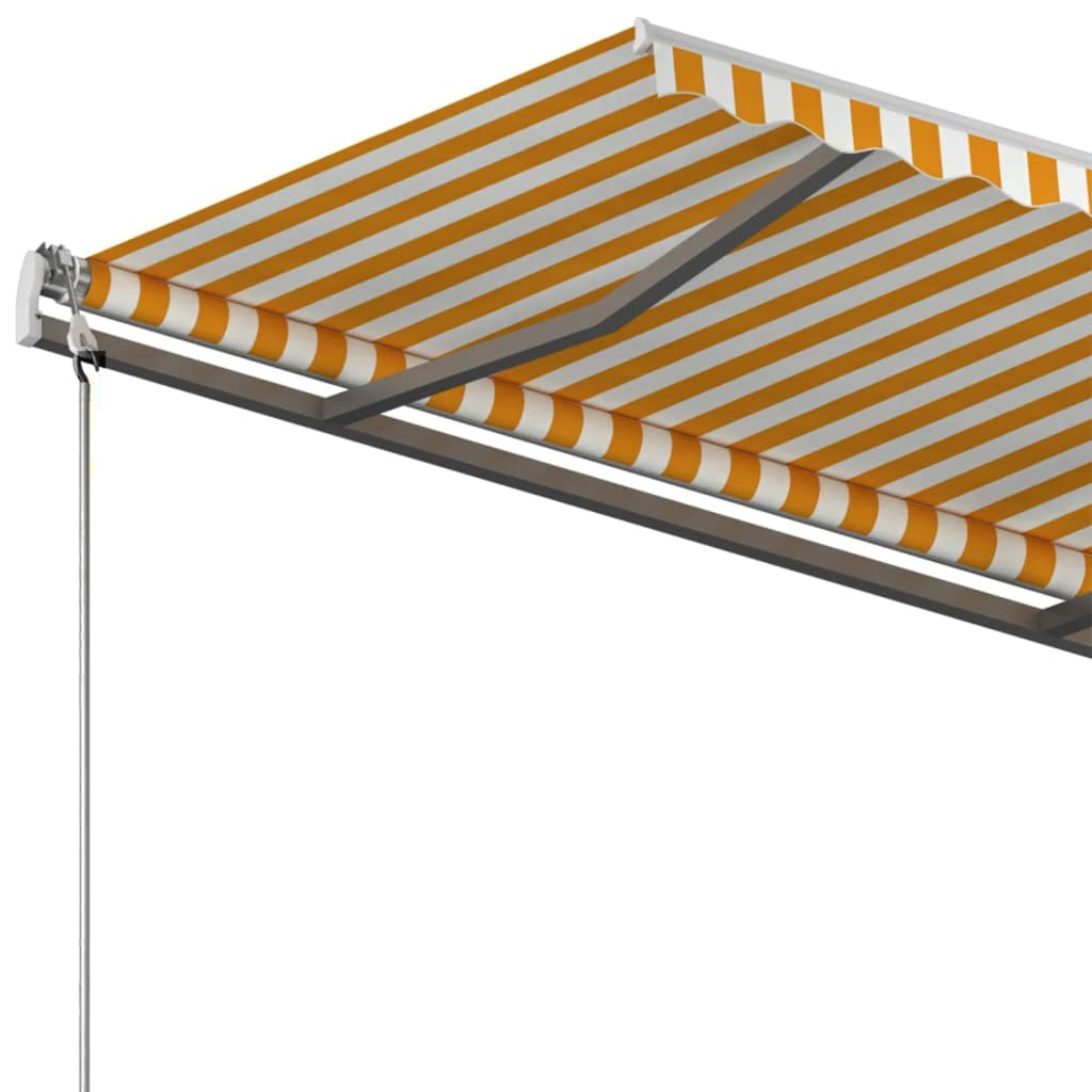 vidaXL Tenda Retrattile Manuale con Palo 400x300 cm Giallo/Bianco