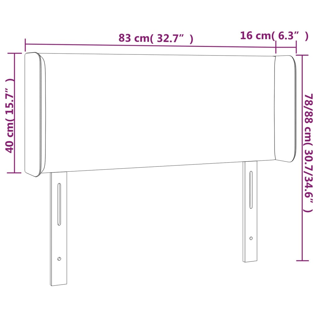 vidaXL Testiera a LED Grigio Chiaro 83x16x78/88 cm in Velluto