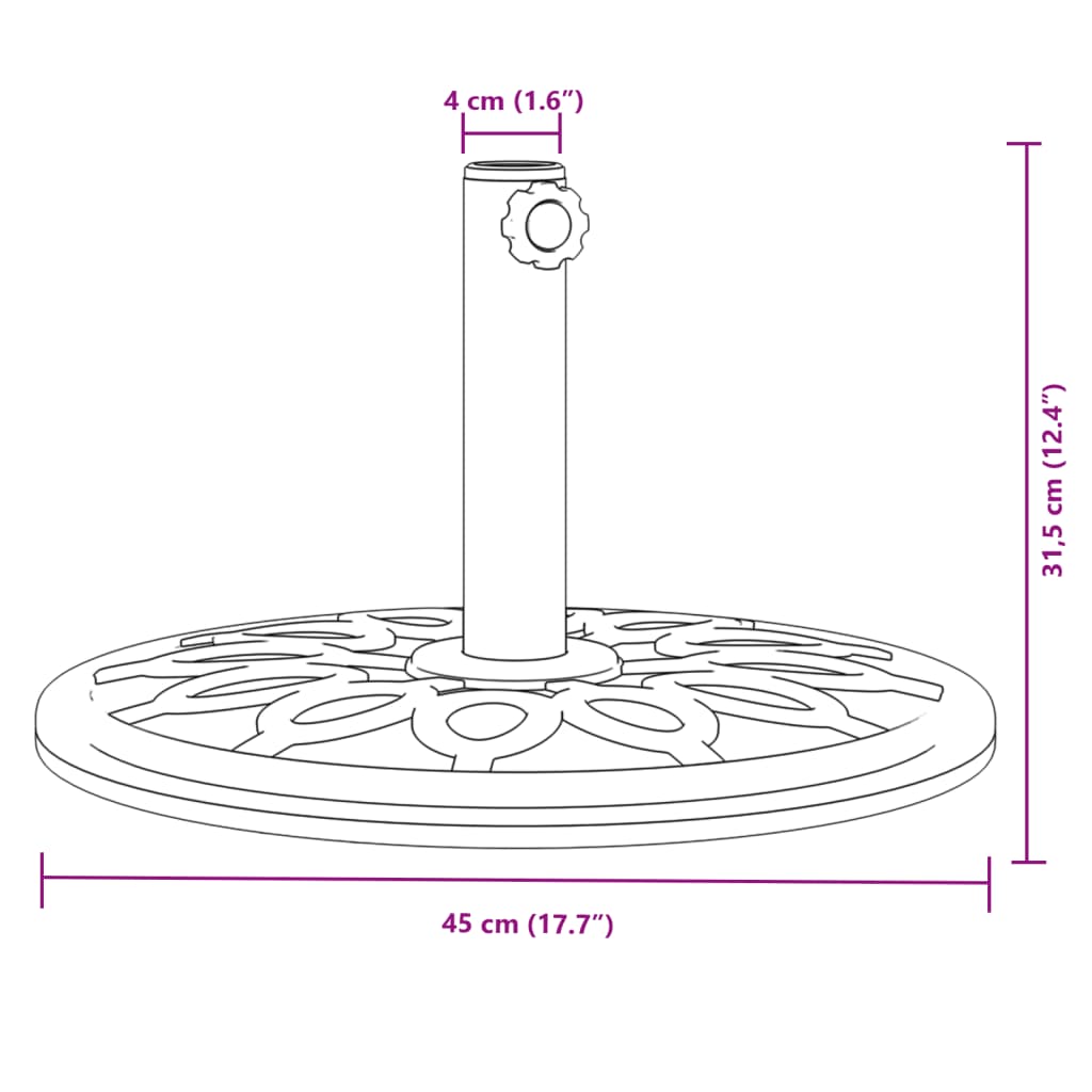 vidaXL Base per Ombrellone per Pali Ø38/48 mm 12 kg Rotonda