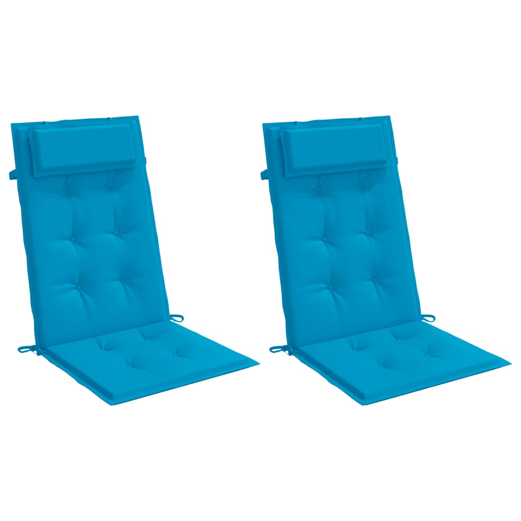 vidaXL Cuscini Sedia con Schienale Alto 2 pz Blu Chiaro Tessuto Oxford