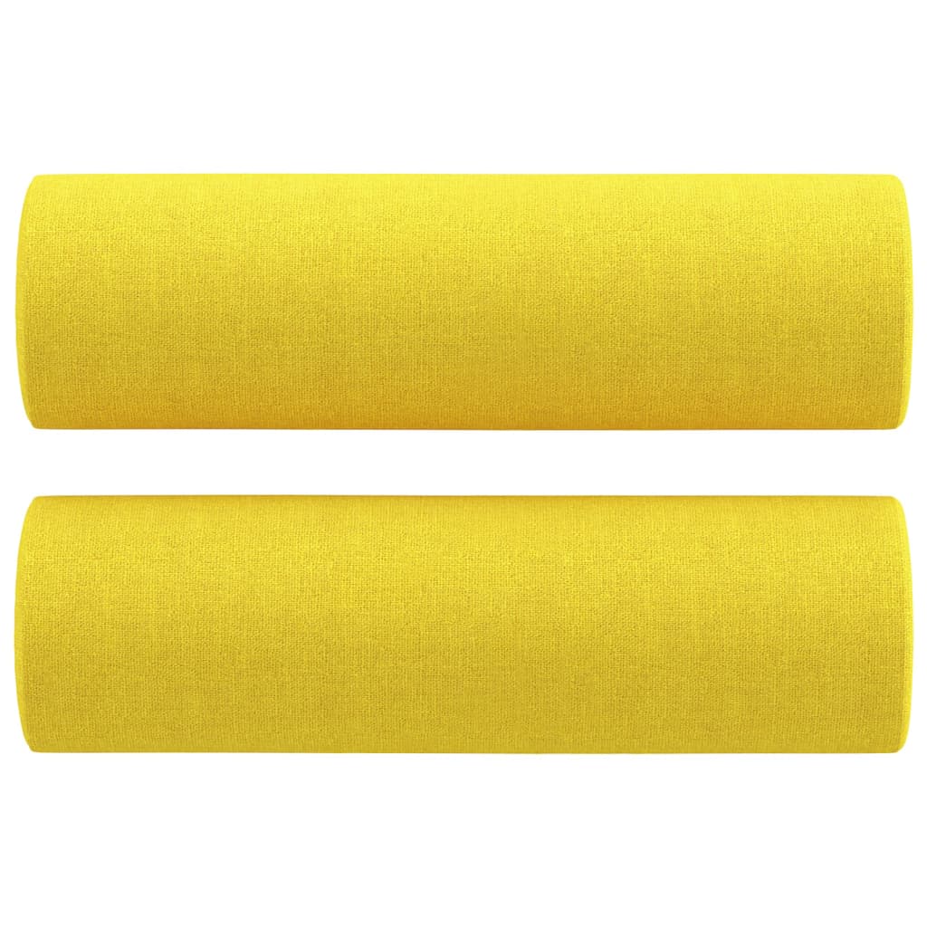 vidaXL Set di Divani 3 pz con Cuscini Giallo Chiaro in Tessuto