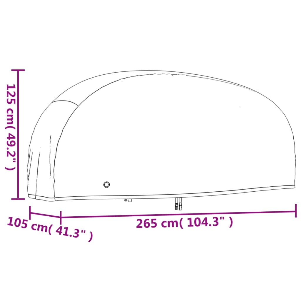 vidaXL Coperture per Moto 2pz 265x105x125 cm 210D in Tessuto Oxford