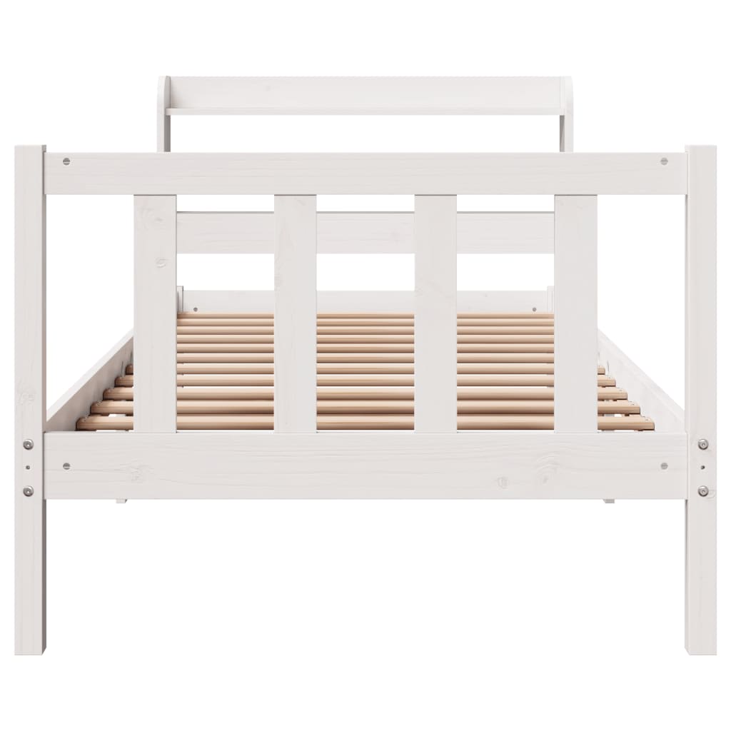 vidaXL Letto senza Materasso Bianco 90x200 cm Legno Massello di Pino