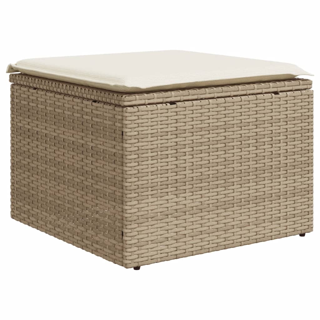 vidaXL Set Divani da Giardino 12 pz con Cuscini Beige in Polyrattan