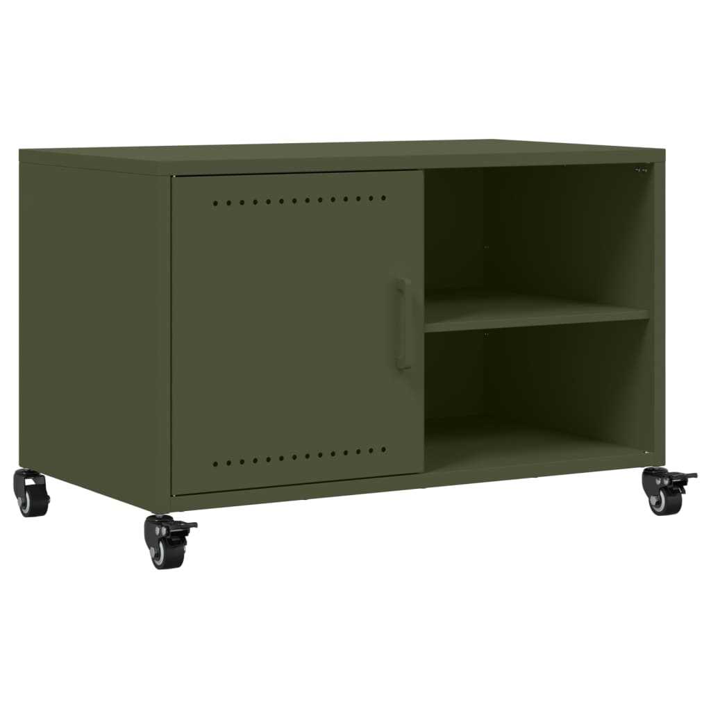 vidaXL Mobile TV Verde Oliva 68x39x43,5 cm in Acciaio